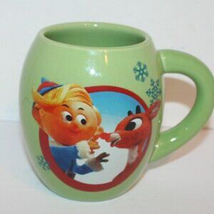 Rudolph Hermie Have A Holly Jolly Christmas Green  Coffee Mug  16 oz